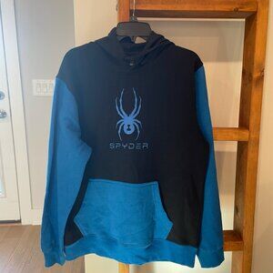 Men's Spyder Hoodie Black Blue Size L